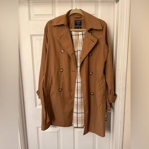 Abercrombie Fitch Women Water/Wind Resistant Tan  Belted Trench Coat Sz: Xs